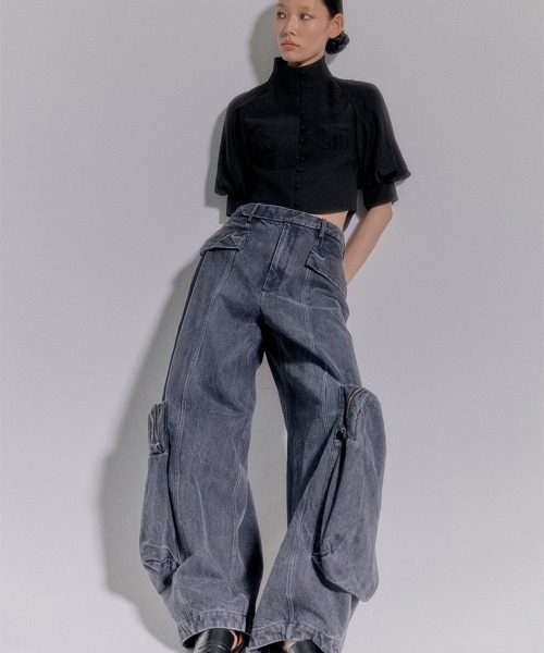 ワイドパンツ ジーンズ デニム デニムパンツ 「TELOPLAN」Nicholas Trousers /ニコラストラウザー レディースの画像