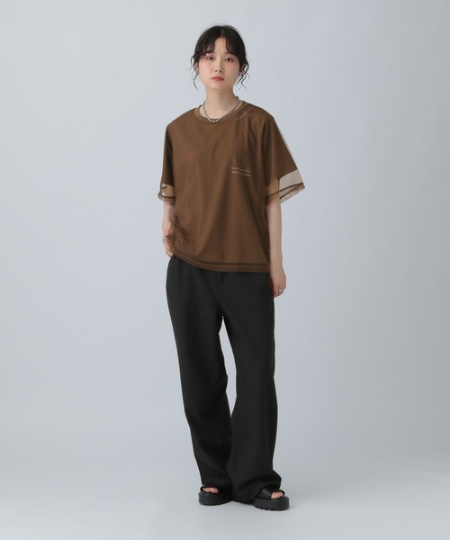 LEPSIM（レプシィム） tシャツ チュール重ねロゴプリントT 574399