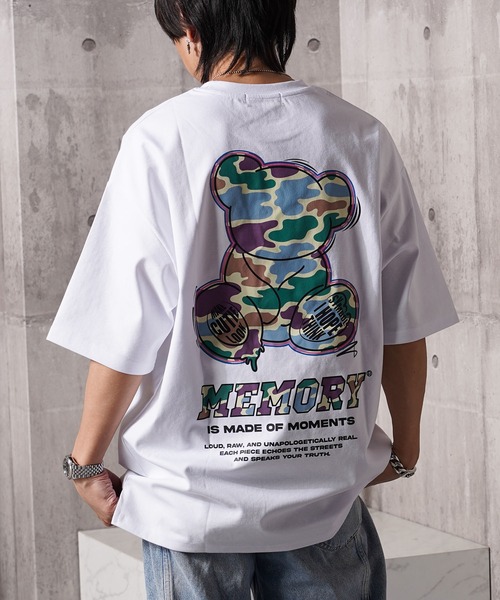 tシャツ 「MEMORY」カモフラベアー オーバーサイズ Tシャツ