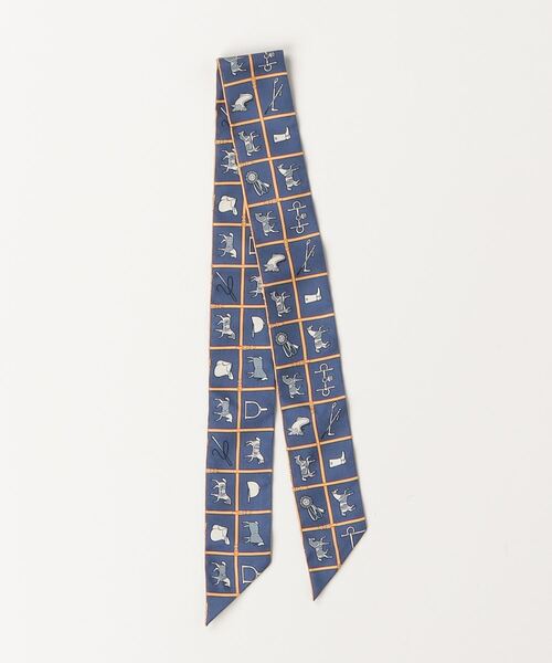 【新品・未使用】HERMES コットンシルク　手袋　ネイビー　スカーフ 2810248629998_12.jpg