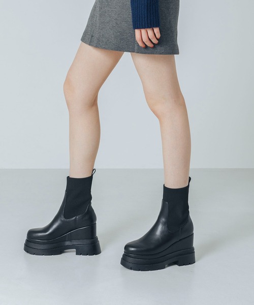 EVOL（イーボル） ブーツ 「ふかふか・クッション入り」11cmニット