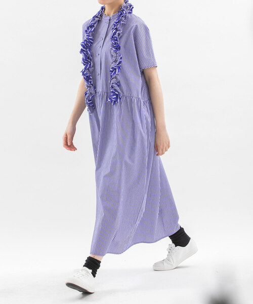 ノップドゥノッド（nop de nod）/フリルタイ付きワンピース nop de nod（ノップドゥノッド） ワンピース フリルタイ付きワンピース