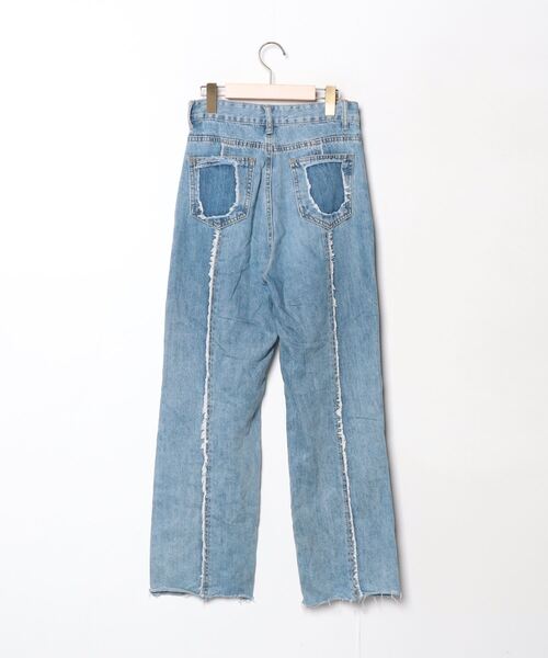 [by muni:r] обработка Denim брюки SMALL голубой женский 