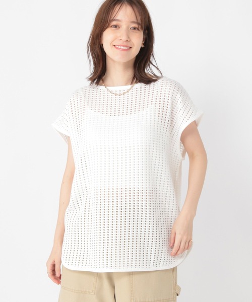 23区 スムースデザイン フレンチスリーブ Tシャツ 23区 【洗える】スムースデザイン フレンチスリーブ Tシャツ