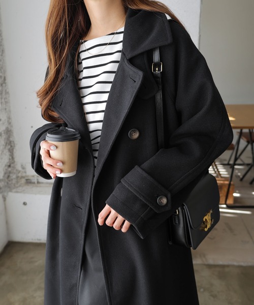 「andme」 ステンカラーコート L ブラウン レディース_画像3