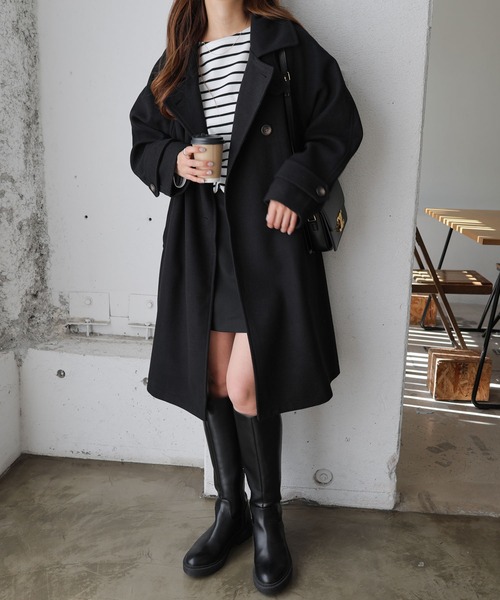 「andme」 ステンカラーコート L ブラウン レディース_画像4