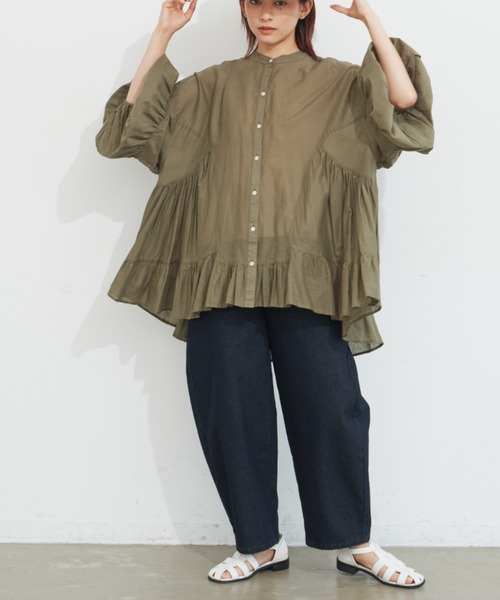 「Libra Cue」 加工デニムパンツ 2 ライトブルー レディース