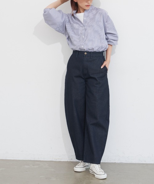 「Libra Cue」 加工デニムパンツ 2 ライトブルー レディース