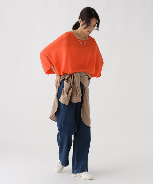 Elura（エルーラ） ブラウス シャツ 袖スリットドルマンプルオーバー