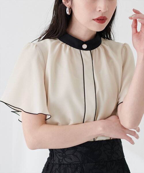 「natural couture」 半袖ブラウス FREE オフホワイト レディース_画像2