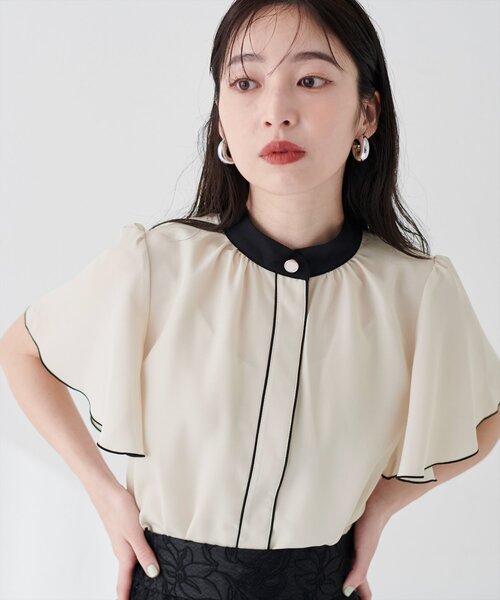 「natural couture」 半袖ブラウス FREE オフホワイト レディース_画像3