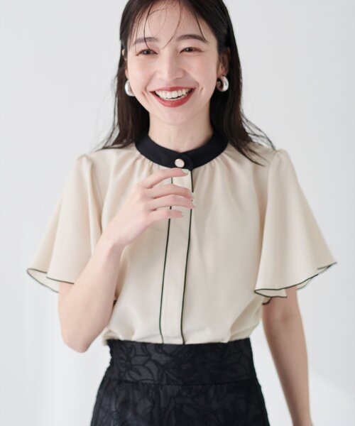 「natural couture」 半袖ブラウス FREE オフホワイト レディース_画像4