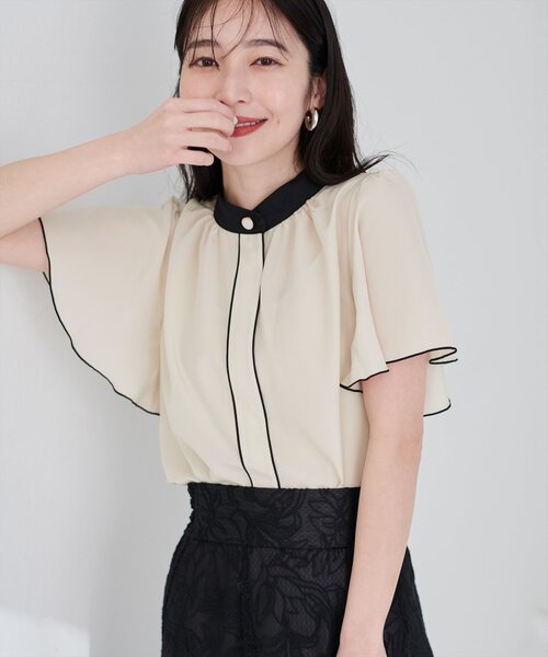 「natural couture」 半袖ブラウス FREE オフホワイト レディース_画像5