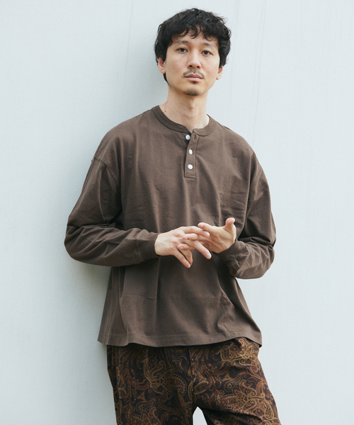 Healthknit（ヘルスニット） tシャツ 別注 ヘンリー ネックロンT