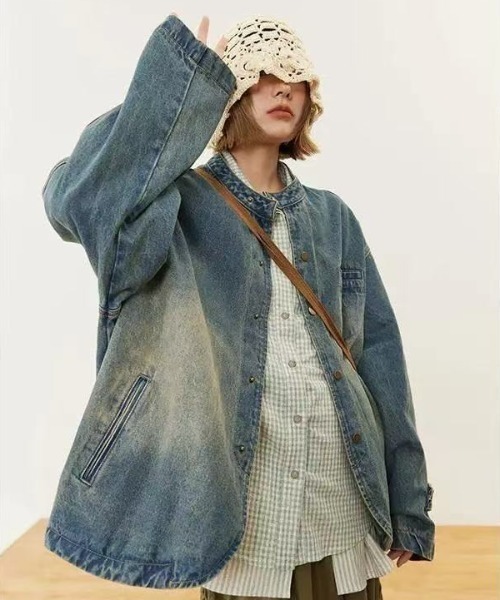 FreeZone デニムジャケット gジャン 「秋冬新作」スタンドカラーデニム