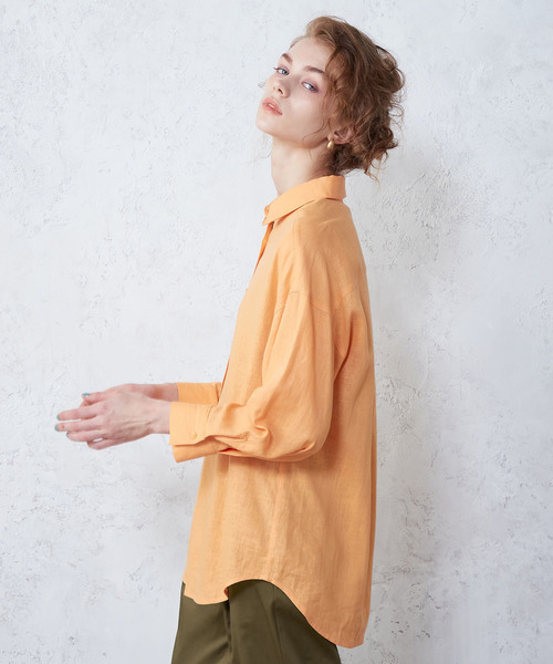 「LE SOUK HOLIDAY」 7分袖シャツ L オフホワイト レディース_画像3