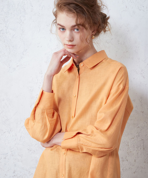 「LE SOUK HOLIDAY」 7分袖シャツ L オフホワイト レディース_画像8