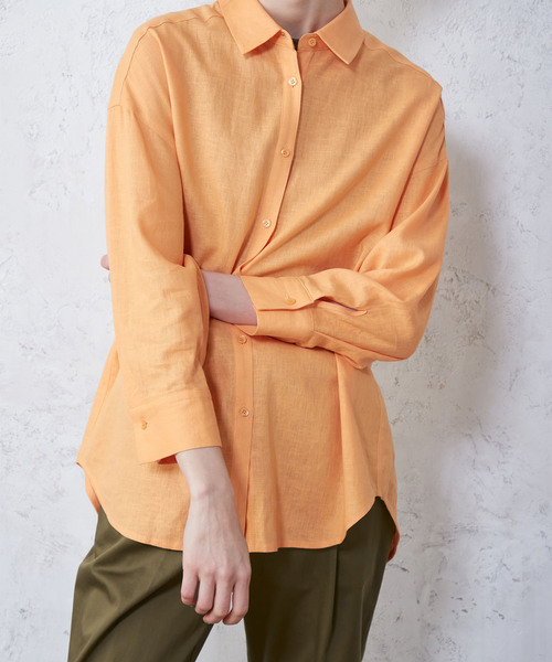 「LE SOUK HOLIDAY」 7分袖シャツ L オフホワイト レディース_画像9