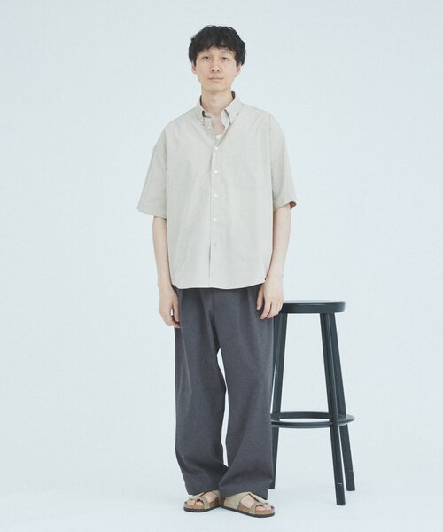 「THOMAS MASON」 半袖シャツ MEDIUM ベージュ系その他 メンズの画像