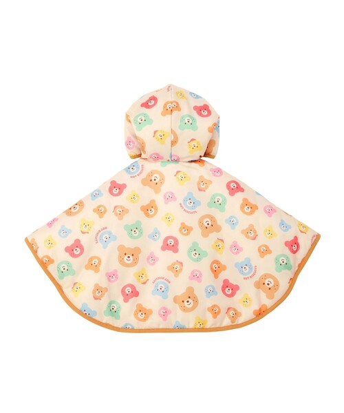 ポンチョ カラフルビーンズ 裏ボアフリース リバーシブル総柄マント キッズ 子供服 男の子 女の子の画像