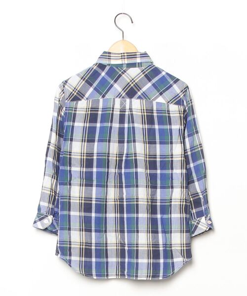 「arnold palmer timeless」 チェック柄7分袖シャツ 2 ブルー レディース_画像2