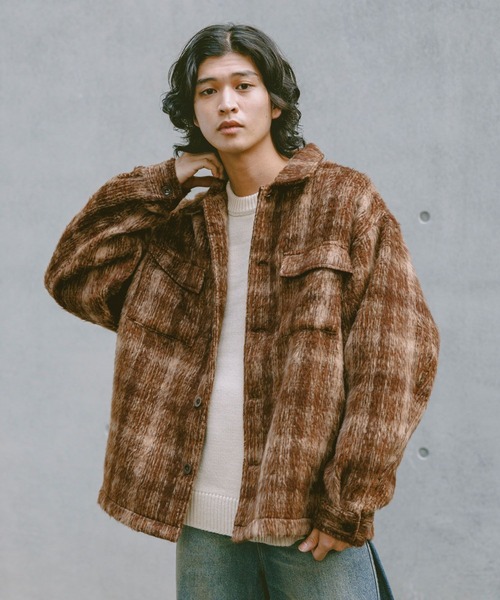 RAGEBLUE（レイジブルー） ブルゾン アウター SHAGGY CHECK CPO JACKET