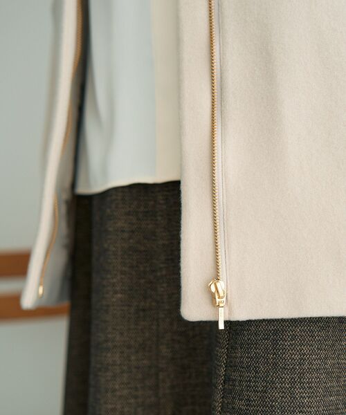 ebure エブール コート（レディースノーカラーコート）（色：ベージュ