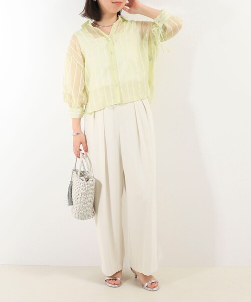 「NOLLEY'S LIGHT」 7分袖シャツ 38 イエロー レディース_画像5
