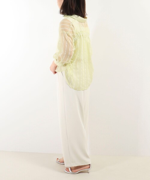 「NOLLEY'S LIGHT」 7分袖シャツ 38 イエロー レディース_画像6