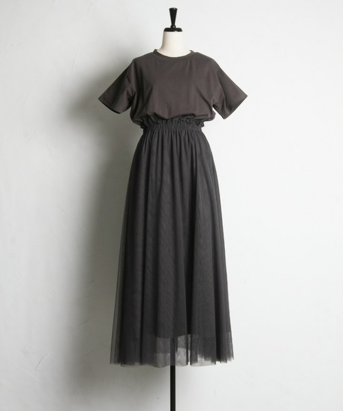 「&. NOSTALGIA」 ドッキングワンピース M チャコールグレー レディース_画像2
