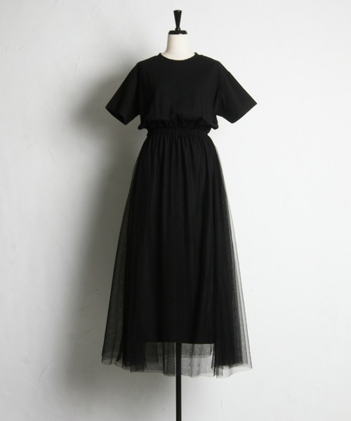 「&. NOSTALGIA」 ドッキングワンピース M チャコールグレー レディース_画像9