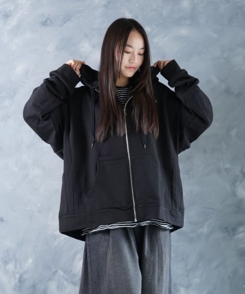 NOIZY パーカー Threads Utility Zip-Up Hoodie / ワンポイント 刺繍