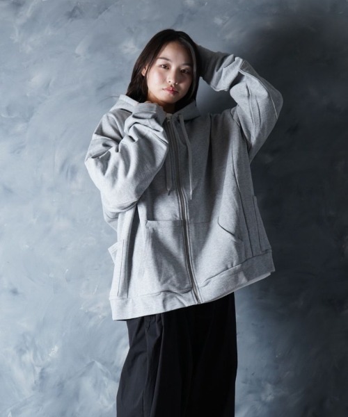 NOIZY パーカー Threads Utility Zip-Up Hoodie / ワンポイント 刺繍