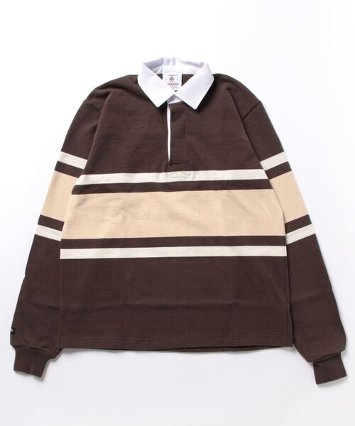 「Barbarian」 長袖ポロシャツ S ブラウン メンズ_画像2
