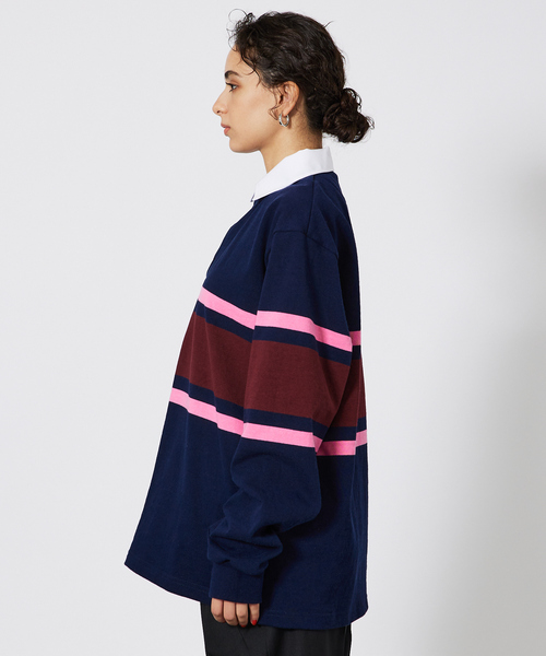 「Barbarian」 長袖ポロシャツ S ブラウン メンズ_画像4