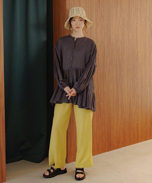 「niko and...」 長袖ブラウス LARGE チャコール レディースの画像2