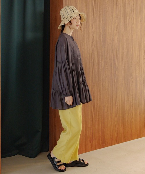 「niko and...」 長袖ブラウス LARGE チャコール レディースの画像4