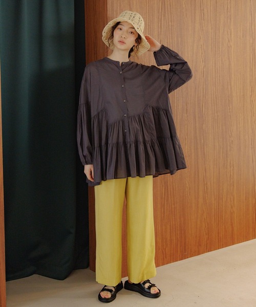 「niko and...」 長袖ブラウス LARGE チャコール レディースの画像5