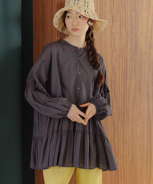 「niko and...」 長袖ブラウス LARGE チャコール レディースの画像6