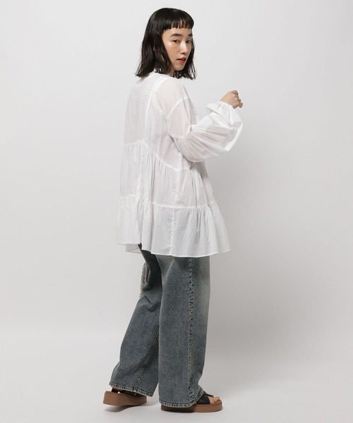 「niko and...」 長袖ブラウス LARGE チャコール レディースの画像9