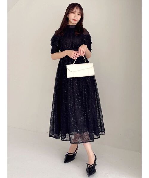 dazzlin（ダズリン） ドレス スパンコールレースオープンショルダー