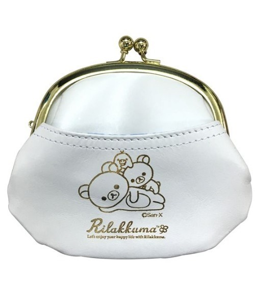 財布 リラックマ レザー がま口財布 ホワイト OS レディース