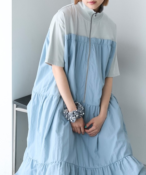forksy.（フォルクシー） ドッキングワンピース FREE ライトブルー