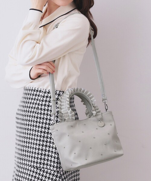 index（インデックス） トートバッグ 「2WAY」持ち手フリルビジュー