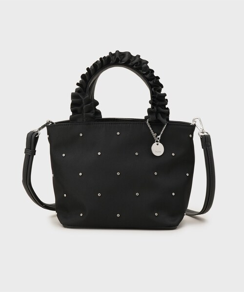 index（インデックス） トートバッグ 持ち手フリルビジューミドル