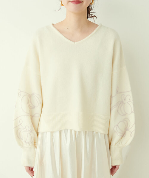 「natural couture」 長袖ニット FREE チャコールグレー レディース_画像5