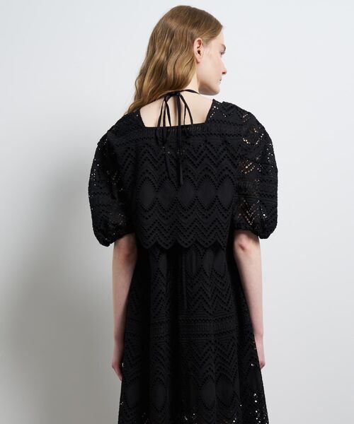 LANVIN en Bleu ブラウス シャツ 半袖 エンブロイダリーコットンレース