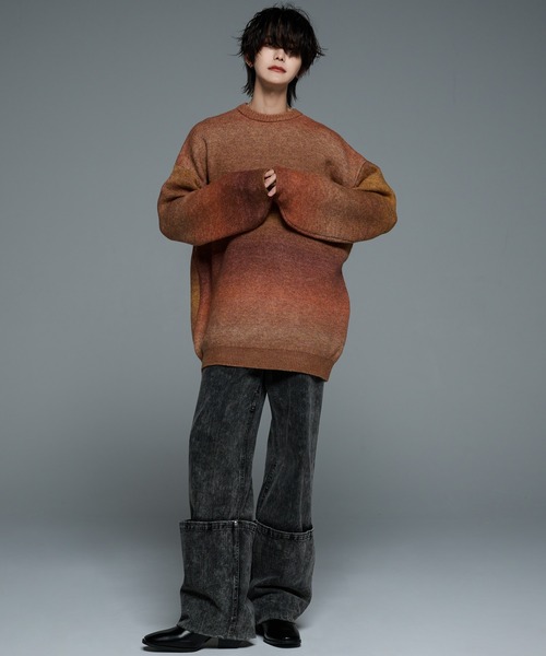 「ADRER」 長袖ニット X-SMALL グレー メンズ_画像8