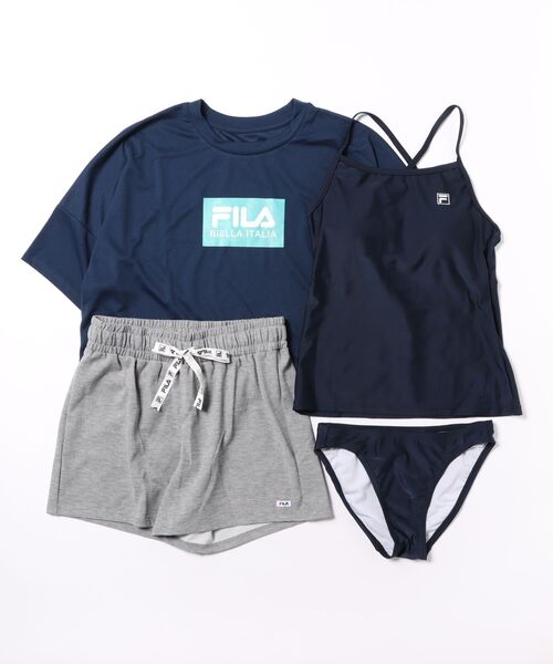 新品☆8L♪フィラFILA♪水陸両用4点セット♪フィットネスにも♪〇A595 FILA（フィラ） 水着 「FILA/フィラ」水着4点セット 水陸両用 半袖