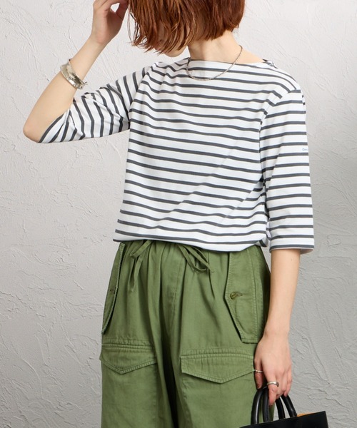 ORCIVAL（オーシバル） tシャツ ボートネック 5分袖カットソー